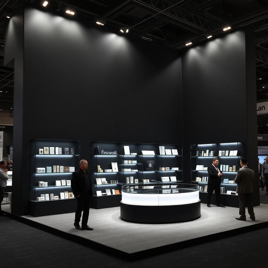 Finished exhibition stand built by the Hello Consumer logistics crew, ready for trading